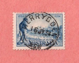 AUS SC #143 1934 Centenary of Victoria w/SON (MERRYGOEN NSW / 16 JL 34) w/perf