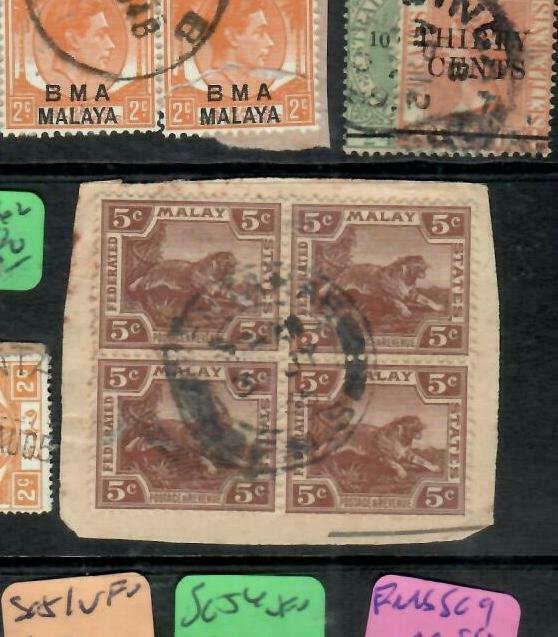 MALAYA FMS  (P0601B) 1935 5C TIGER SG 62 BL OF 4 CDS  VFU