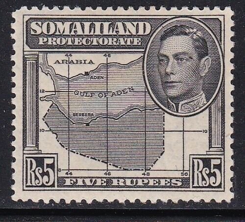 Album Treasures Somaliland Scott # 95  5r  George VI  Map  Mint Hinged