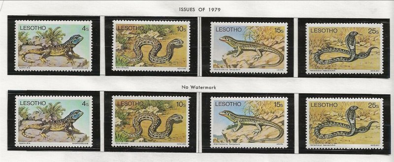 LESOTHO Sc 270-73 NH issue of 1979 - UNWTMKD & WTMNKD - REPTILES 