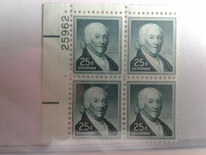 SCOTT # 1048 PLATE BLOCK OF MINT NEVER HINGED GEM. VERY NICE