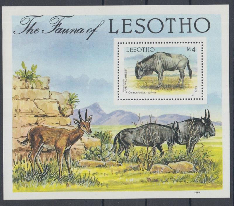 XG-K152 WILD ANIMALS - Lesotho, 1987 Fauna, Cape Wildebeest MNH Sheet