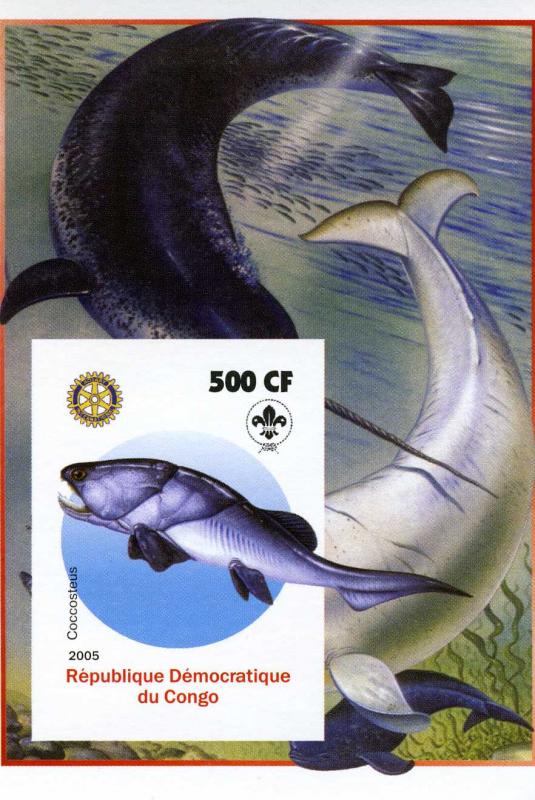 Congo 2005 PREHISTORIC Fish Rotary International s/s Imperforated Mint (NH)