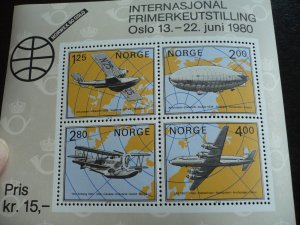 Stamps - Norway - Scott# 753 - Mint Never Hinged Souvenir Sheet of 4 Stamps