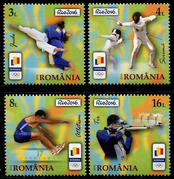 HERRICKSTAMP NEW ISSUES ROMANIA Sc.# 5824-27 Rio 2016 Olympics