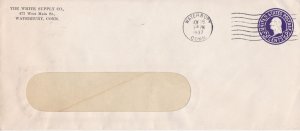 U.S. THE WHITE SUPPLY CO. Waterbury, Conn. 1937 Cancel Pre Paid Cover Ref 47312