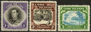 Cook Islands Stamps # 122-24 MLH VF Scott Value $53.50