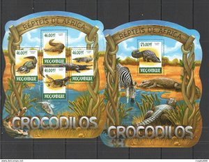 2015 Mozambique Reptiles Fauna Crocodiles Kb+Bl ** St2329