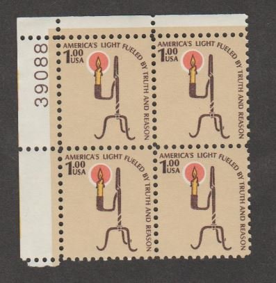 U.S. Scott #1610 Candle Light Stamp - Mint NH Plate Block