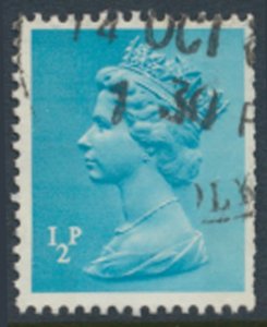 GB  Machin ½p X841 2 bands x booklet Used SC# MH22 see scans & details