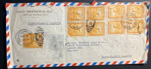 1949 Port Au Prince Haiti Airmail Cover To London England Trans Atlantic Clipper
