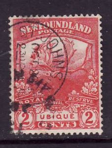 Newfoundland-Sc#116-used 2c scarlet Ubique -1919-id#17-