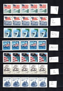 United states 7 MNH plate number strips