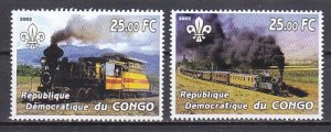 Congo Dem., 2002 Cinderella. Trains issue. ^