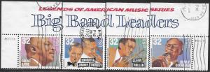 US 3096-3099 Used - American Music Series - Big Band Leaders - Inscription Selve