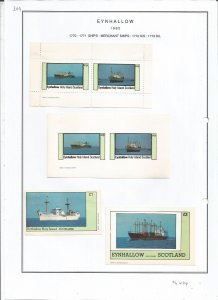 EYNHALLOW -1982 - Merchant Ships - Sheets - Mint Light Hinged - Private Issue