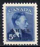 Canada 1949-50 KG6 Official 5c blue opt\'d OHMS unmounted...