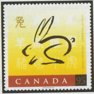 Canada Uni 1768ii. 1999 95c Year of the Rabbit, Uncut Press Sheet VF