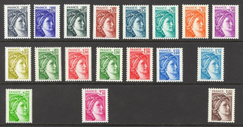 France Sc# 1560-1577 MNH 1977-1978 Sabine, after David