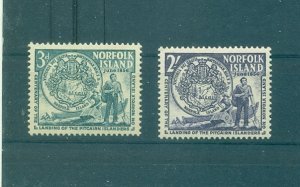 Norfolk Is. - Sc# 19-20. 1956 Colony Seal. MNH $5.75.