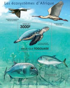 Togo - 2011 Mangroves Forests Fauna - Turtle -  Stamp S/S 20H-271