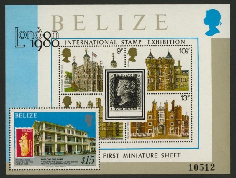 Belize 439 MNH Stamp on Stamp, Architecture, Castles