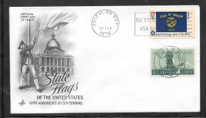 Just Fun Cover #1665 FDC OR. State Flag Artcraft Cachet. (A1495)