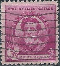 US 886 (used) 3¢ Augustus Saint-Gaudens (1940)