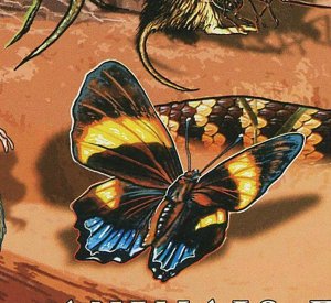 Butterflies Stamp Animals Frogs Snakes Lizards Euclidia Glyphica S/S MNH