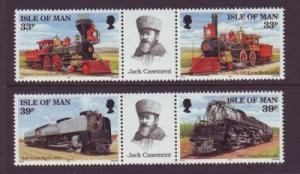 Isle of Man Sc 514-17 1992 Union Pacific RR stamp set mint NH