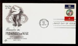 FIRST DAY COVER #1422 50th Anniversary D A V 6c ARTCRAFT U/A FDC 1970