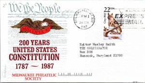 WE THE PEOPLE 200 YEARS UNITED STATES CONSTITUTION EVENET CACHET COVER 1987