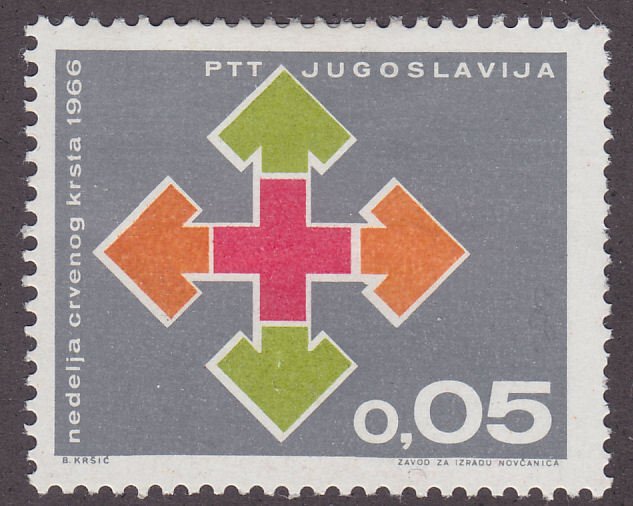 Yugoslavia RA31 Arrows & Red Cross 1966