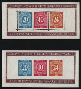 Germany B294 & B295 Perf & Imperf 1946 Souvenir Sheets, NH Mint, CV $90