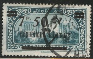 LEBANON Scott 69 used filler stamp major thin