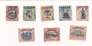 1897 Labuan North Borneo Stamps Overprinted LABUAN -USED - missing 18 cents