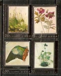 DPR Korea 1979 Durer´s Painting Art Flowers Plant  Sc 1810-13 Cancelled ++7580