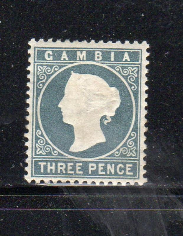 GAMBIA #16  1886  3p  QUEEN VICTORIA   MINT VF LH  O.G