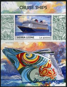 SIERRA LEONE 2017  CRUISE SHIPS  SOUVENIR SHEET MINT NEVER HINGED