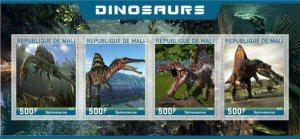 Stamps.Fauna. Dinosaurs 2022 year 1+1 sheets perforated  Mali