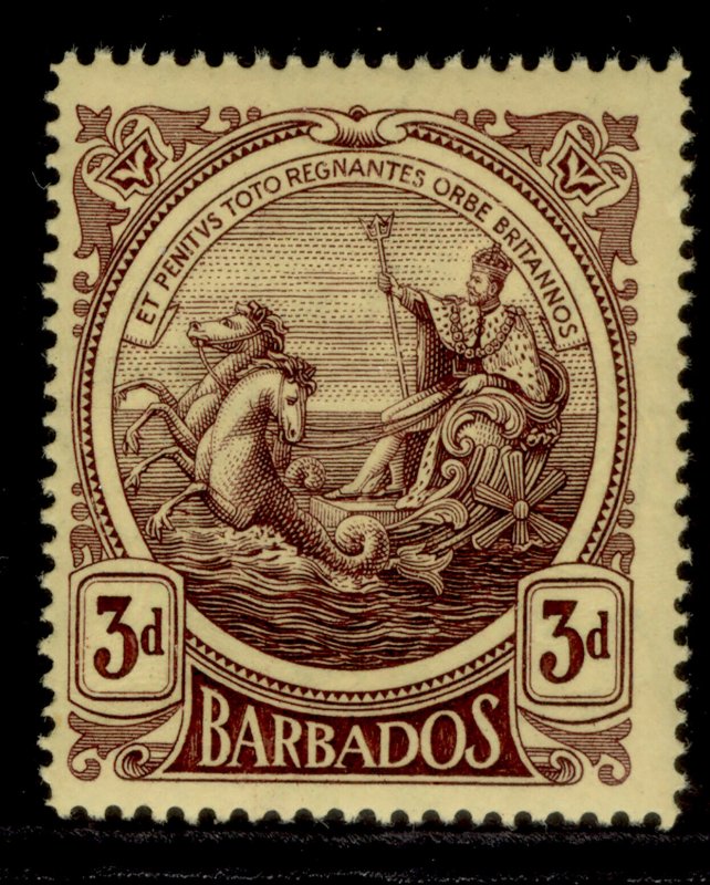 BARBADOS GV SG186a, 3d purple/yellow, NH MINT. Cat £45.