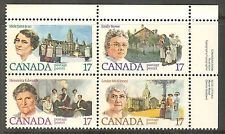 SCOTT  879-82  FEMINISTS  17¢  PLATE BLOCK  MNH  SHERWOOD STAMP