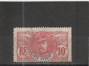 Ivory Coast  Scott#  25  Used  (1906 Dr N Eugene Ballay)