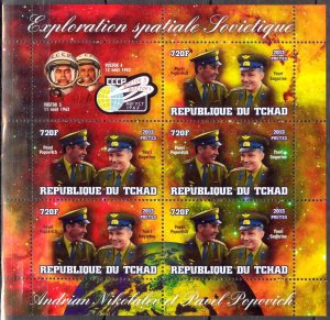 Chad 2013 Space Vostok3-4 (4) sheet of 5 MNH