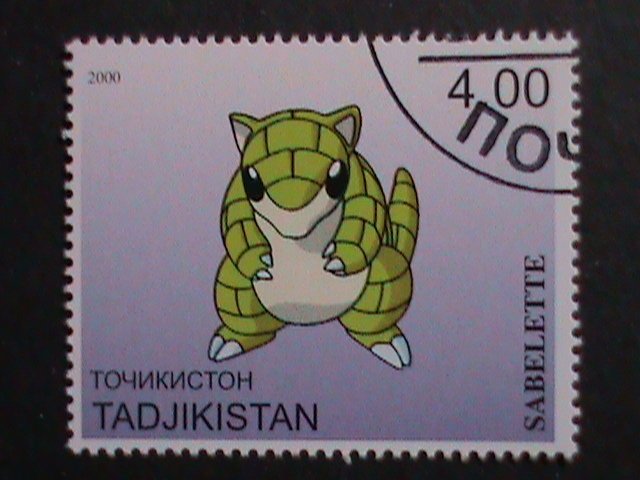 ​TAJIKISTAN -2000 LOVELY FAMPOUS POKEMON CTO FANCY POSTAL CANCEL VERY FINE