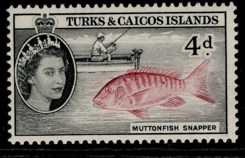 TURKS & CAICOS ISLANDS QEII SG242, 4d lake & black, NH MINT. 