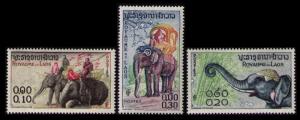 LAOS 1958 ELEPHANTS #41-43 VF MNH NICE TOPICAL SET OF 3 STAMPS ENGRAVED NICE LOT