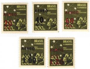 Brazil #C55-59 mint H set - surcharges