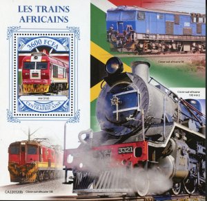CENTRAL AFRICA 2022 AFRICAN TRAINS SOUVENIR SHEET MINT NEVER HINGED