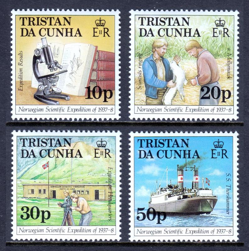 TRISTAN DA CUNHA - SCOTT 416-419 - 1987 NORWEGIAN EXP. SET - MNH - SCV $10.60